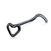 Hollow Heart Silver Curved Nose Stud NSKB-718